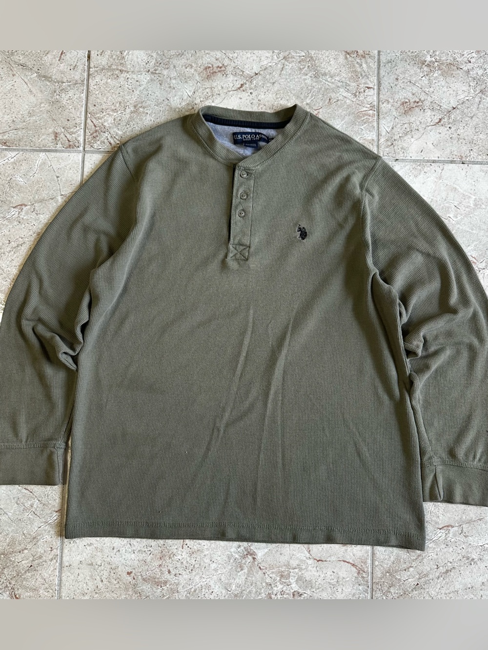 U.S. Polo Assn. Olive Long-Sleeve Henley Shirt Jacket